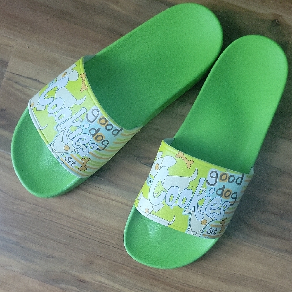 Green Cookies Slide Sandals